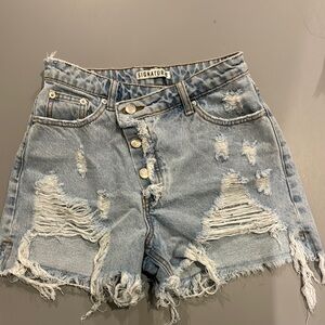 Signature Distressed Denim Shorts
